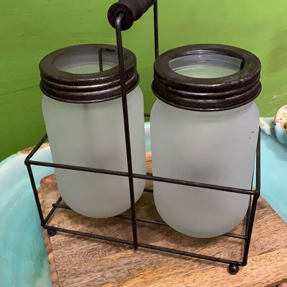 Rae Dunn shine bright candle holders with caddy - Picture 6 of 7